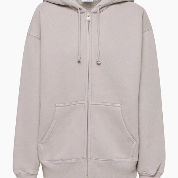 TNA Tops - Aritzia TNA Cozy Fleece Sweatfleece Boyfriend Fit Zip Hoodie Tan Size XS